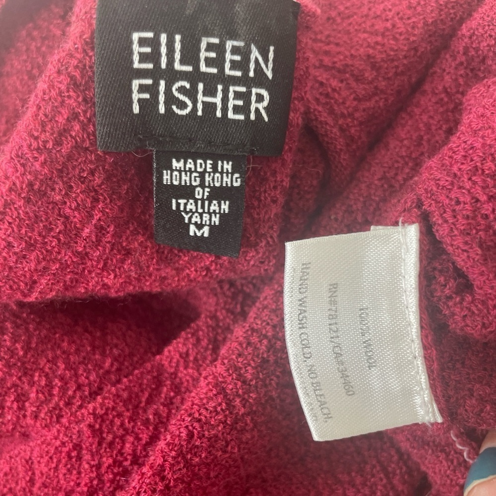Y2k 90’s Eileen Fisher Knitted Top Italian Yarn Maroon Sz‎ M Minimalist Iconic - Picture 8 of 11